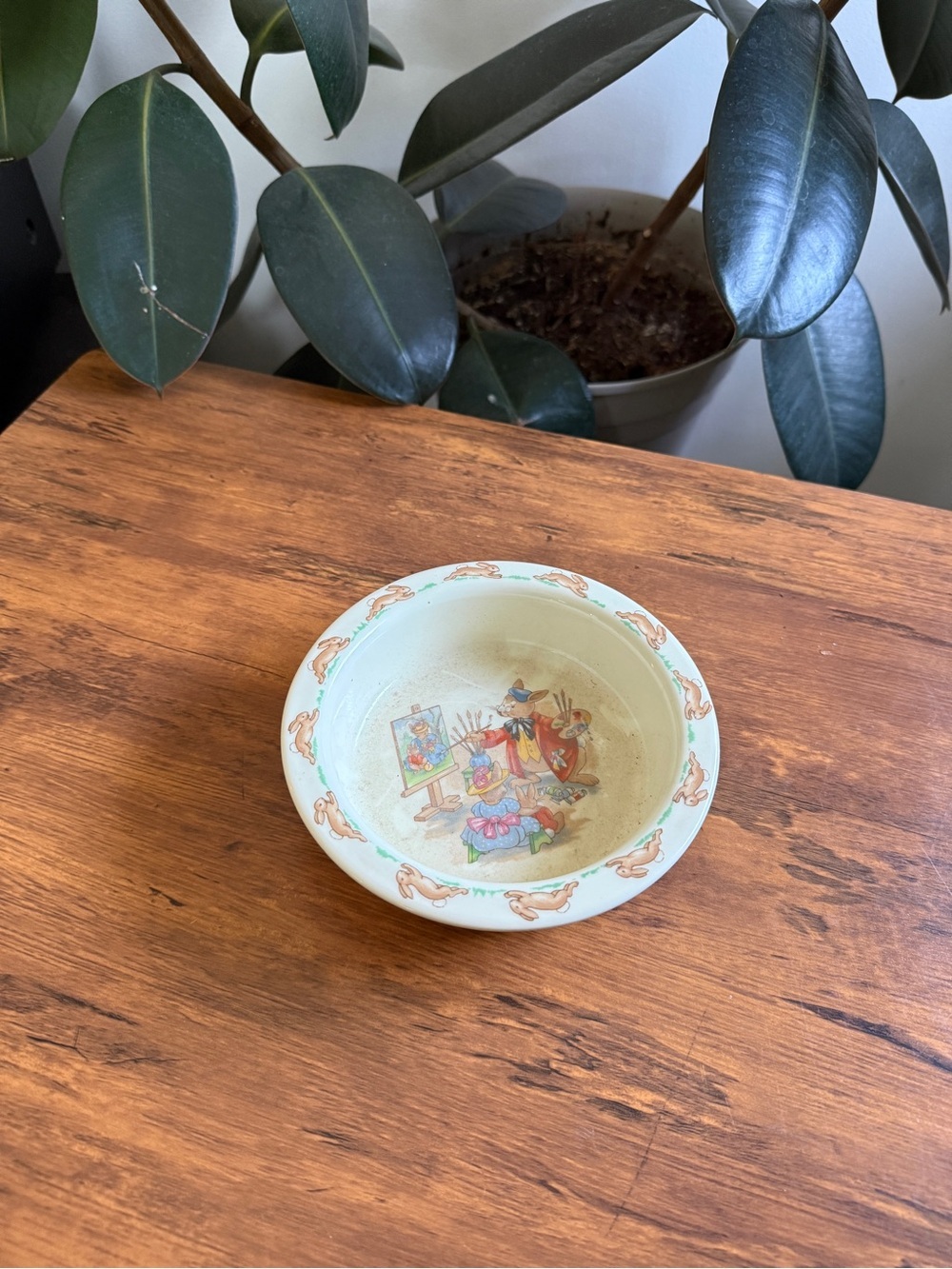 Royal Doulton Bunnykins Bowl in Cream with Red Accents 1936